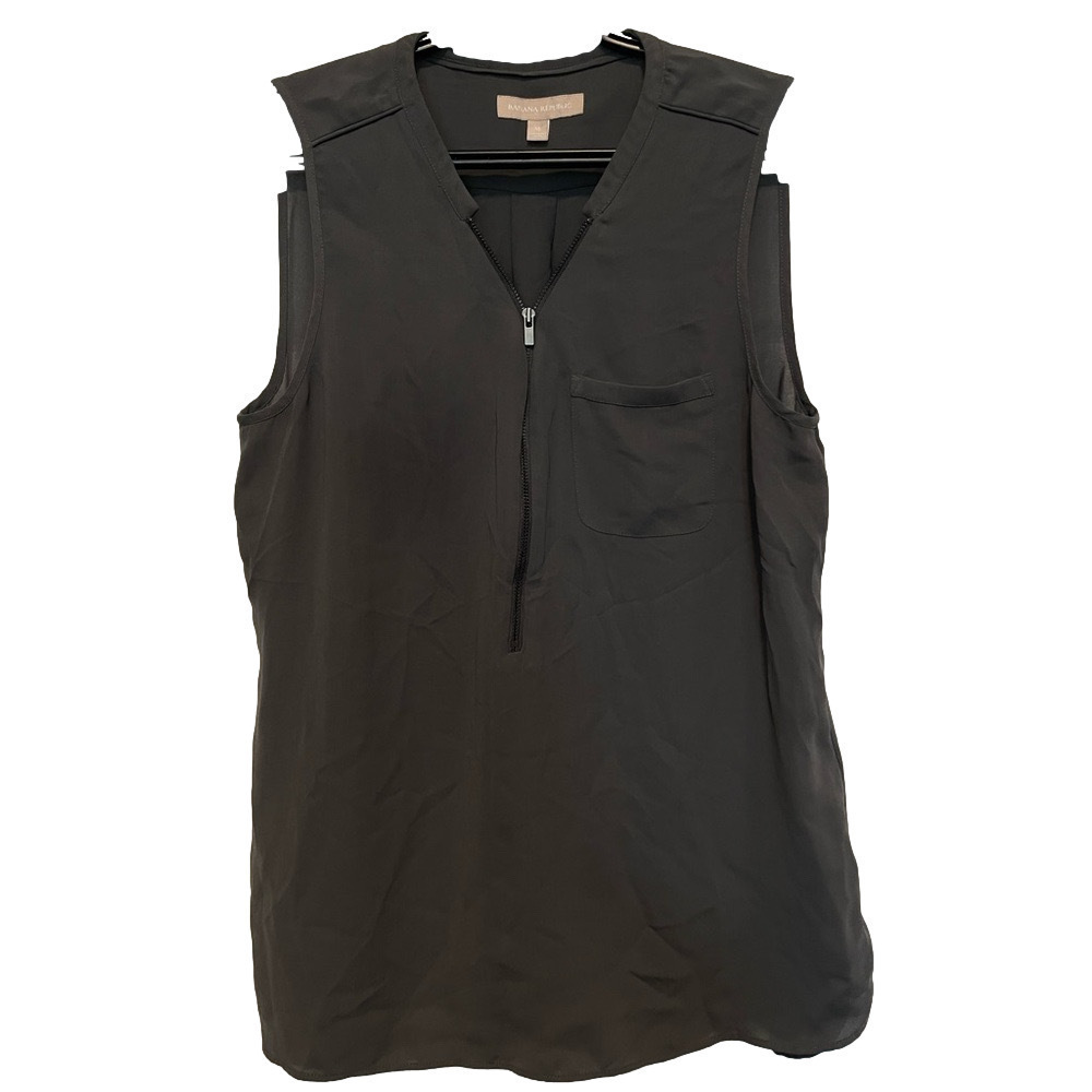 Banana Republic Sleeveless Top Women’s Medium Sheer Chiffon Casual Grunge Chic - Picture 2 of 14